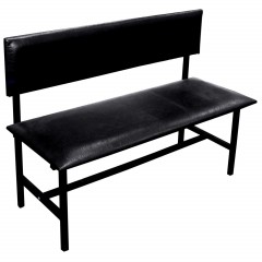 Банкетка UD_со спинкой Берта+ БМ-6 1500 карк. черн к/з-