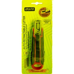 Нож промышленный 18 мм Attache Selection с возвр.пружиной, с резин.руч. - фото 3