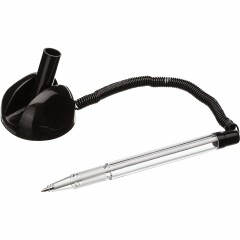 Ручка шариковая на подставке на липучке 8863 черная - фото 2