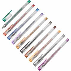 Набор гелевых ручек 10 цв. с блестками PVC GA 103000 0,7мм - фото 2