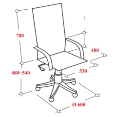 Кресло BN_Jl_Руководителя Echair-518 ML кожа черная, хром - фото 6