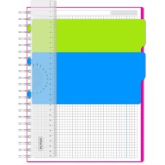 Бизнес-тетрадь А4,140 л,пласт обл, с разд,спир,ATTACHE FANTASY,розов - фото 2