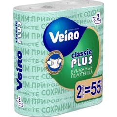 Полотенца бумажные Linia VEIRO Classic Plus 2 рул/уп 2сл 6п22 С - фото 3