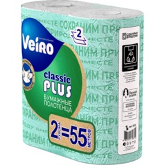 Полотенца бумажные Linia VEIRO Classic Plus 2 рул/уп 2сл 6п22 С - фото 4