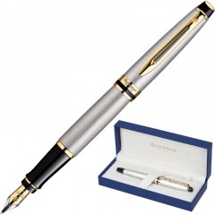 Ручка перьевая WATERMAN EXPERT сталь с позол., тонк., чернила син Ручка перьевая WATERMAN EXPERT сталь с позол., тонк., чернила син - фото 2