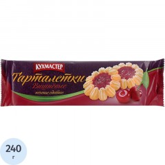 Печенье сдобное Кухмастер Тарталетки вишневые 240г Печенье сдобное Кухмастер Тарталетки вишневые 240г - фото 1