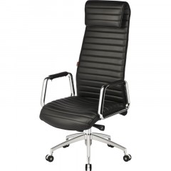 Кресло BN_Fc_Руководителя Echair-528 ML кожа черная, алюминий Кресло BN_Fc_Руководителя Echair-528 ML кожа черная, алюминий - фото 2