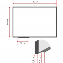 Доска магнитно-маркерная 1-элементная 90х120 (Мет.Проф., Стапь) Ф-90 - фото 5