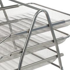 Лоток горизонтальный для бумаг 3секции Attache 265x335x275мм металл серебр - фото 4