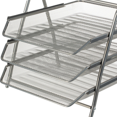 Лоток горизонтальный для бумаг 3секции Attache 265x335x275мм металл серебр - фото 6