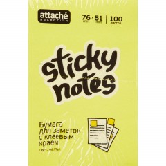 Стикеры Attache Selection с клеев. краем 76х51, неон, желтый 100л - фото 2