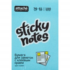 Стикеры Attache Selection с клеев. краем 76х51, неон, голубой 100л - фото 2