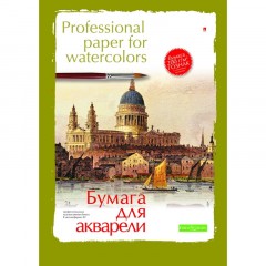 Папка для рисования акварелью ПРОФ,А2,8л,блок с хлопк,ГОЗНАК 200гр,4-083 Папка для рисования акварелью ПРОФ,А2,8л,блок с хлопк,ГОЗНАК 200гр,4-083 - фото 2