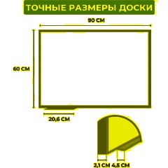 Доска магнитно-маркерная с линовкой Attache Line КЛЕТКА 60х90 лак ал. рама - фото 2