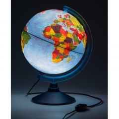 Глобус Физико-политический с подсв. рельефный,250мм, Ке022500195 - фото 5