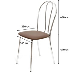 Стул для столовых UP_Венус каркас хром, к/з коричневый Z10 - фото 2