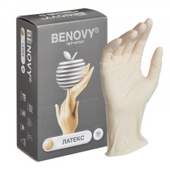 Мед.смотров. перчатки латекс, н/c,н/о,текстур беж/натур Benovy (М) 50 п/уп Мед.смотров. перчатки латекс, н/c,н/о,текстур беж/натур Benovy (М) 50 п/уп - фото 3