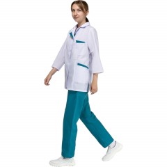 Костюм для медицинского персонала м01-КБР жен. цв.бел/бир (р.64-66) 158-164 Костюм для медицинского персонала м01-КБР жен. цв.бел/бир (р.64-66) 158-164 - фото 2