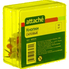 Кнопки силовые д/пробковых досок ATTACHE,пластиковая шляпка,ассорти,50шт/уп - фото 3