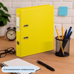 Папка-регистратор Strong Line 50мм, желтый, ПБП2, карм.кор - фото 7