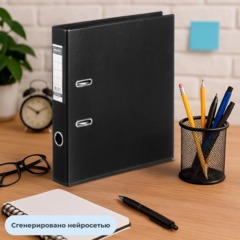 Папка-регистратор Strong Line 50мм, черный, ПБП2, карм.кор - фото 7