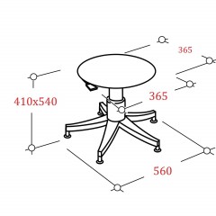 Табурет лабораторный UF2_Талли, кожзам черный, пластик - фото 2
