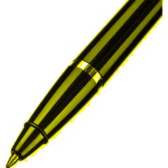 Ручка шариковая на подставке на липучке KP1005 в держат с цепочкой цв.черн - фото 3