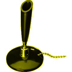 Ручка шариковая на подставке на липучке KP1005 в держат с цепочкой цв.черн - фото 4