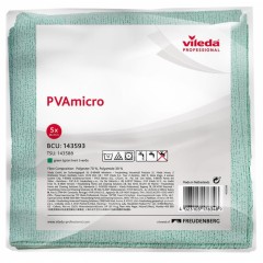 Салфетка VILEDA "ПВАмикро", КОМПЛЕКТ 5 шт., искусственная замша, зеленая, 35х38 см, 143593 - фото 2