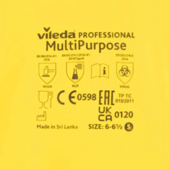 Перчатки резиновые Vileda Profes латекс желтый рL 100760/174375,ПС - фото 4