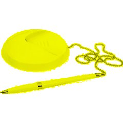 Ручка шариковая на подставке на липучке KP1009 в держателе с цепочк цв.бел - фото 2