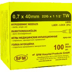Игла инъекционная 22G (0,7х40 мм) SFM 100шт/уп. - фото 2