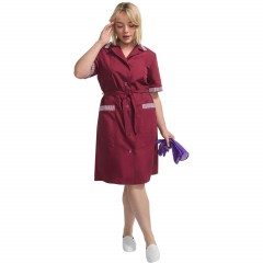 Халат для горничных и уборщиц у01-ХЛ кор.рукав бордо(р.60-62)170-176 Халат для горничных и уборщиц у01-ХЛ кор.рукав бордо(р.60-62)170-176 - фото 16