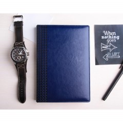 Ежедневник недатированный синий, тв пер, 140х200, 160л, Lozanna AZ052/blue - фото 4