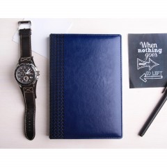 Ежедневник недатированный синий, тв пер, 140х200, 160л, Lozanna AZ052/blue - фото 7