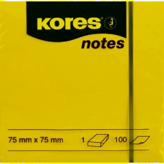 Стикеры Kores бум.для зам. 75х75 желтая 100л. &#039;46075 - фото 2