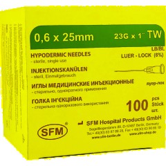 Игла инъекционная 23G (0,6х25 мм) SFM 100шт/уп. - фото 2