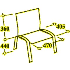Стул БМФ Easy Chair Rio(ИЗО) черн, пластик синий - фото 2