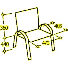 Стул БМФ Easy Chair Rio(ИЗО) черн, пластик оранжевый - фото 3