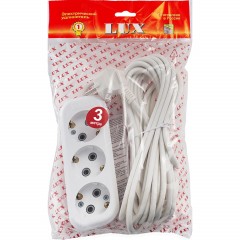 Удлинитель LUX У3-Е-03 3 входа 3м  с заземлением, 250В, 16А - фото 2