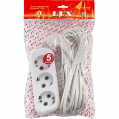 Удлинитель LUX У3-Е-05 3 входа 5м с заземлением, 250В, 16А - фото 2