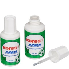 Корректирующая жидкость KORES AQUA 20мл на водной основе, кисточка 69101 - фото 3