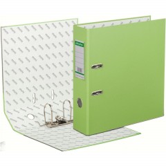 Папка-регистратор ECONOMY PLUS 80мм, лайм, ПБП1, карм.кор.,мет.уг - фото 4