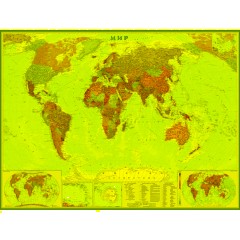 Карта настенная Мир политическая 1:22млн.,1,58х1,18м