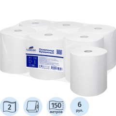 Полотенца бумажные д/дисп. Luscan Professional2слбелцел150м6рул/уп Полотенца бумажные д/дисп. Luscan Professional2слбелцел150м6рул/уп - фото 2