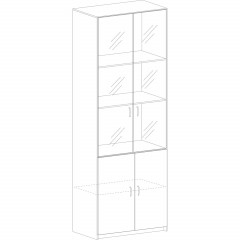 Шкаф SP Бюджет   со стекл. 2553 (651,879,655,670) д.ш.св./сер - фото 2