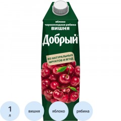Сок Добрый яблоко-вишня-черноплодная рябина 1л. т/пак