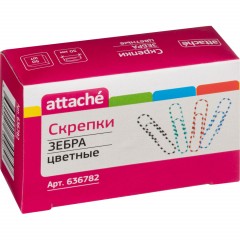 Скрепки Attache Зебра с полимерным покрытием,50 мм,разноцветные,50 шт/уп Скрепки Attache Зебра с полимерным покрытием,50 мм,разноцветные,50 шт/уп - фото 2