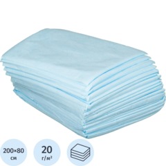 Простыня 200x80, смс, голубой, 20шт/уп, штучно, 02-932 - фото 2