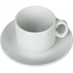 Кофейная пара Мокко белая фарфор, чашка 100мл блюдце d-10см (6С1627) Кофейная пара Мокко белая фарфор, чашка 100мл блюдце d-10см (6С1627) - фото 3